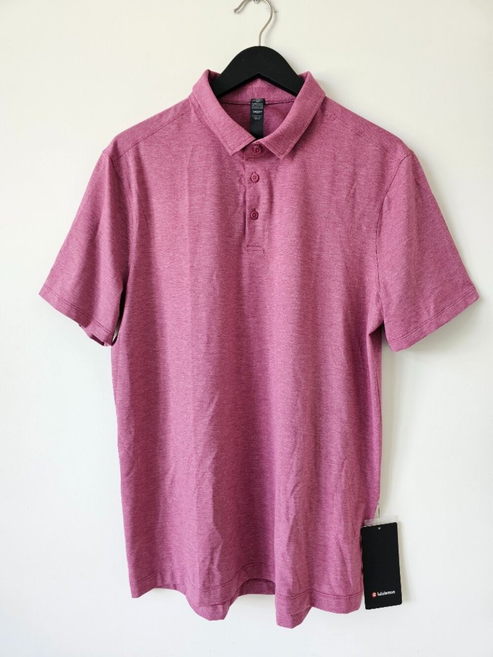 NWT LULULEMON HWAM Heathered Red Evolution Polo Top Shirt Men's Large